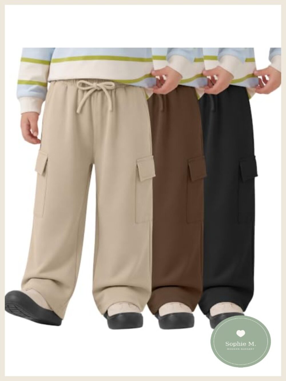 3 Pack Toddler Boys Cargo Sweatpants with Pockets